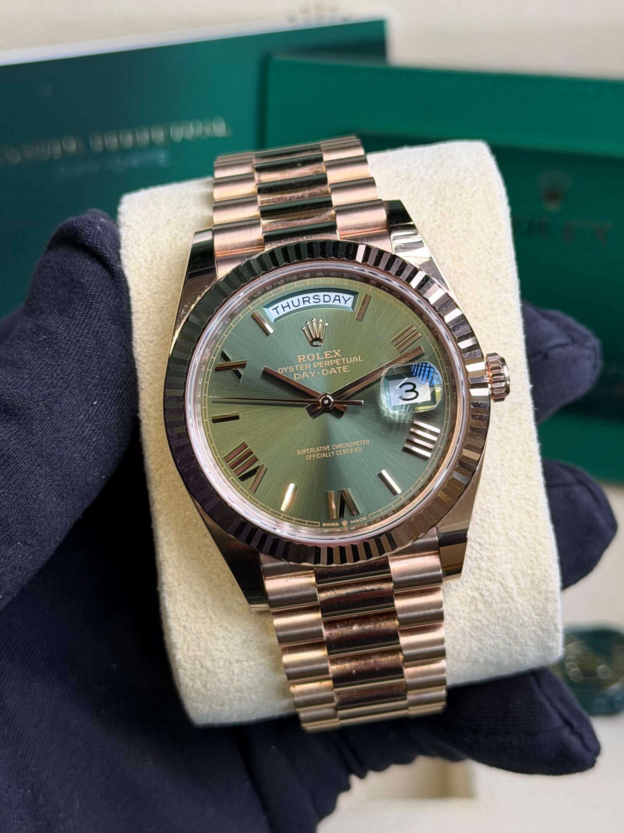 Rolex 228235 Day-Date 40 Everose  Olive  2023