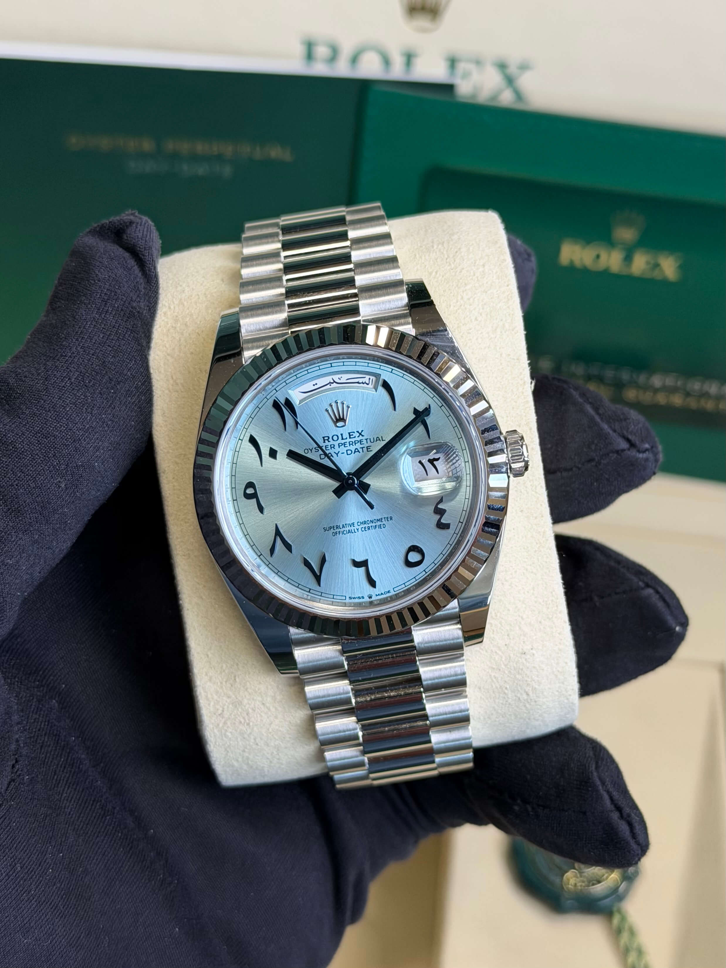 Rolex 228236 Day-Date 40 Platinum Arabic Ice blue 2026 Unworn
