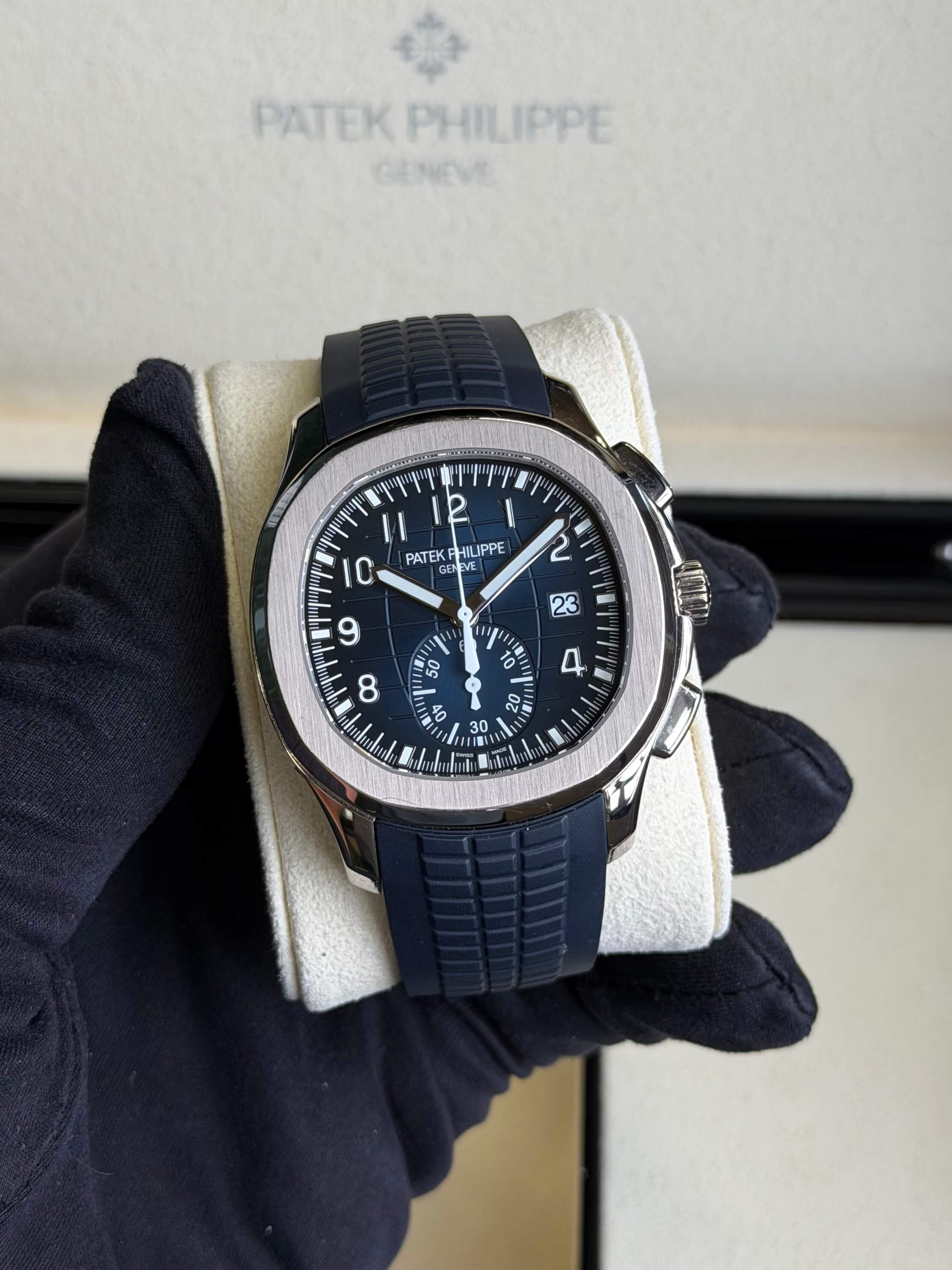 Patek Philippe 5968G-001 Aquanaut Chronograph 5968 White Gold Blue 2021 Full set