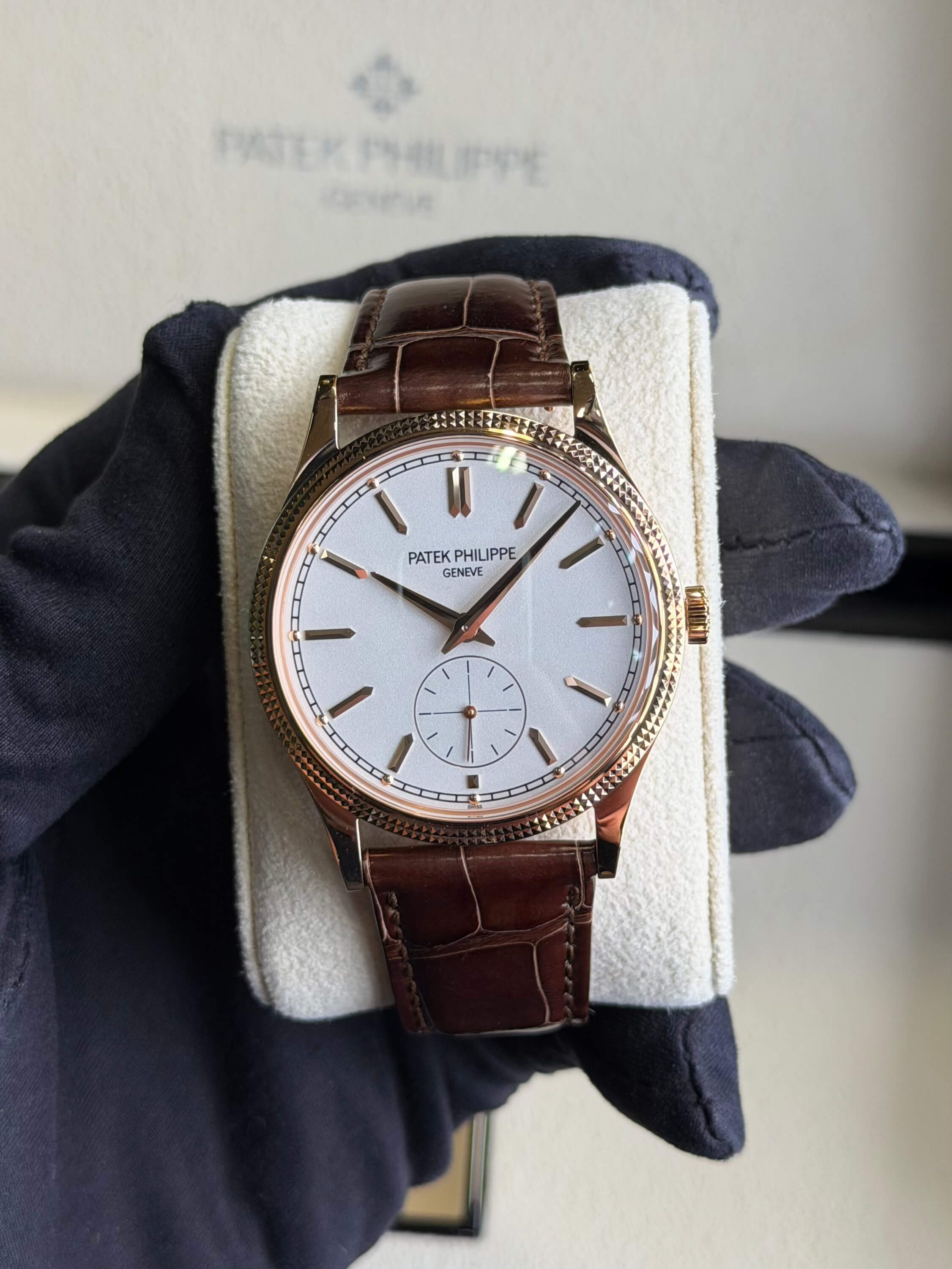 Patek Philippe 6119R-001 Calatrava Clous de Paris Rose Gold Silver 2022 Unworn