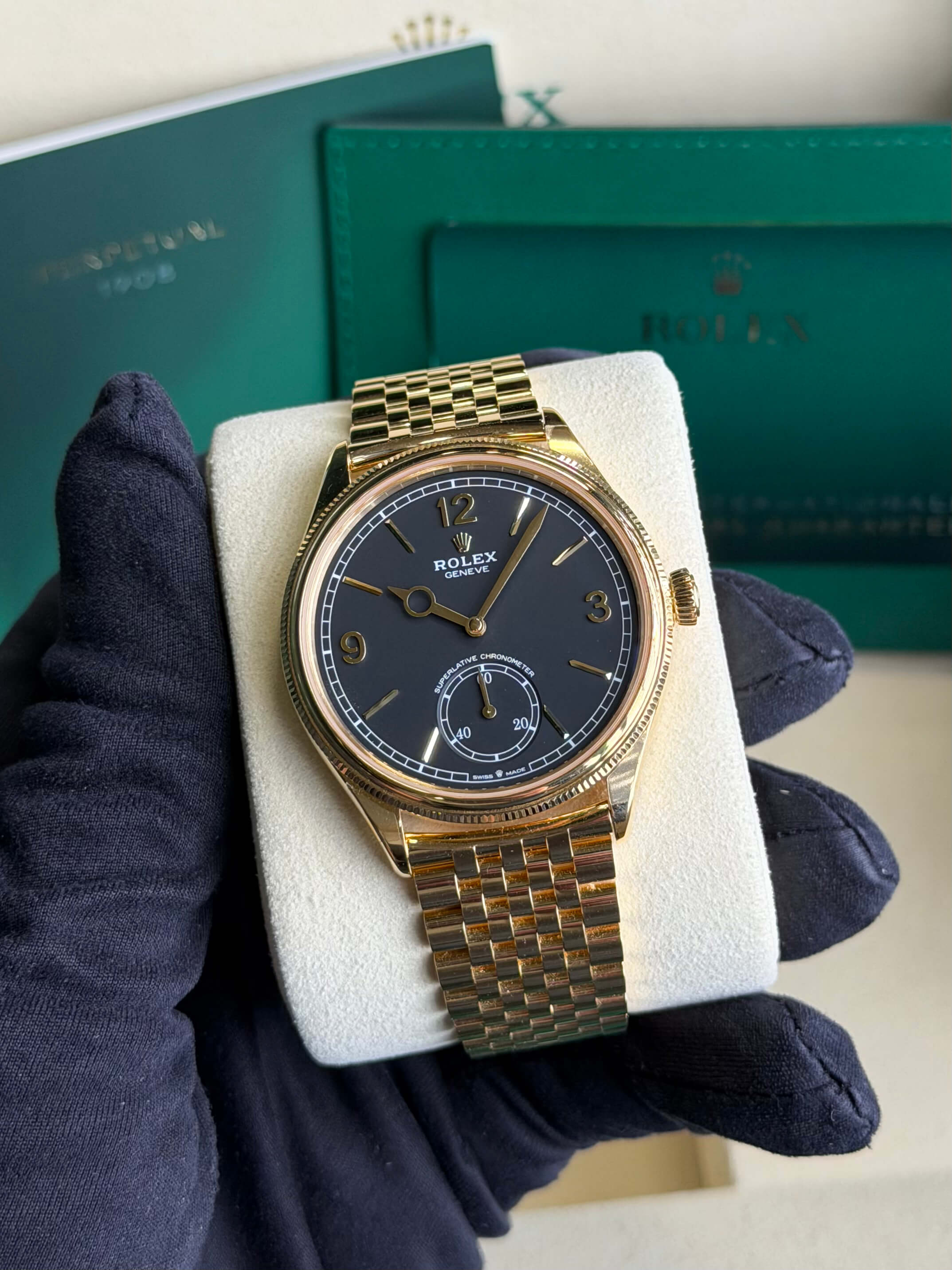 Rolex 52508 Perpetual 1908 39 Yellow Gold / Black 2025 Unworn