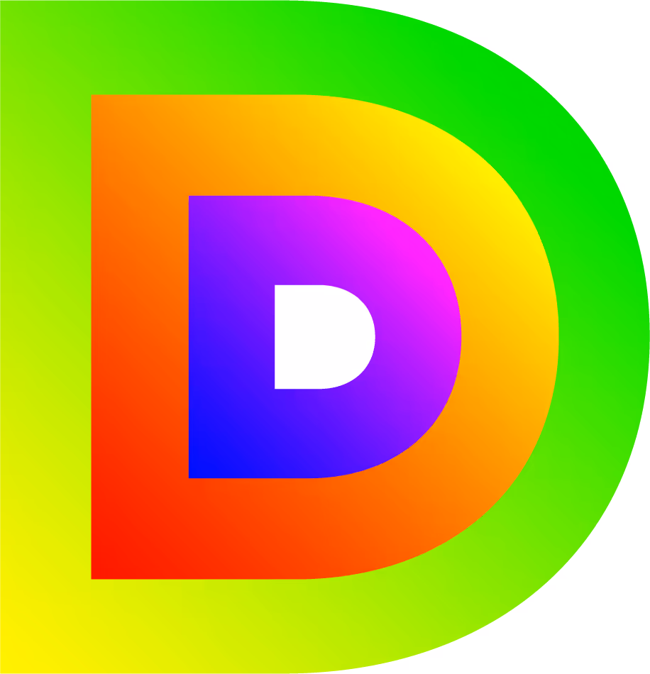 buntes Logo in D-Form von deeply.design by Christian Renner