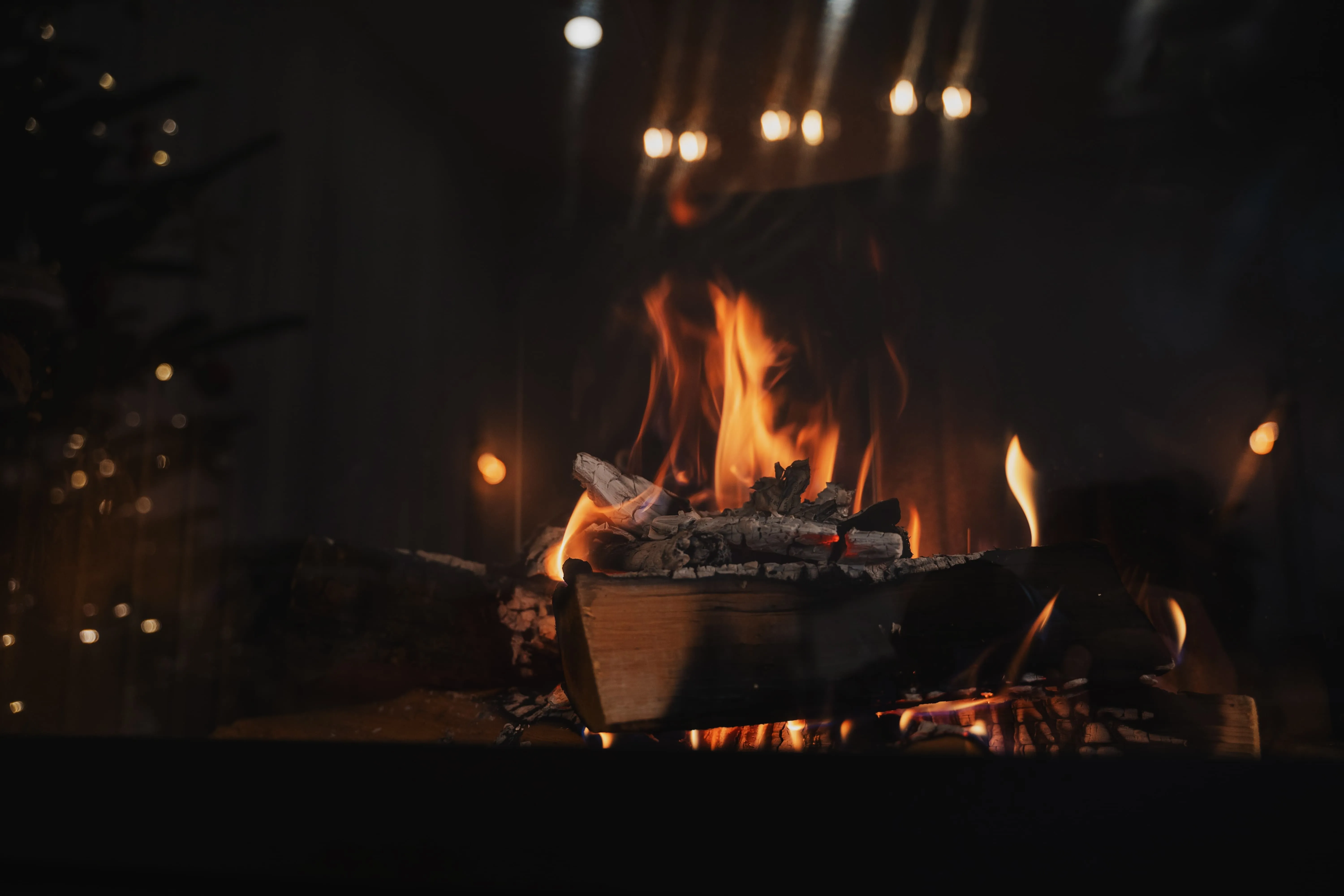 Fireplace and chimney system on a modern home