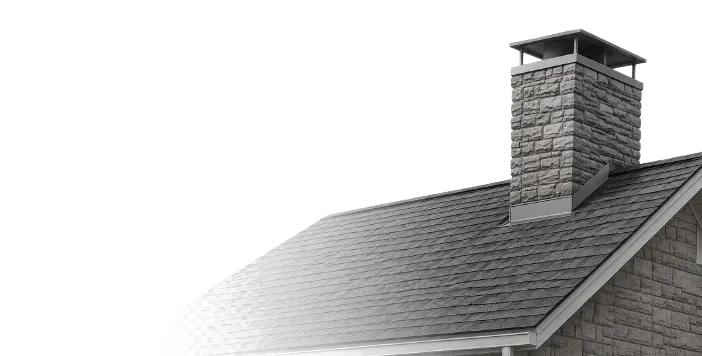 Santa Claus illustration near a residential chimney