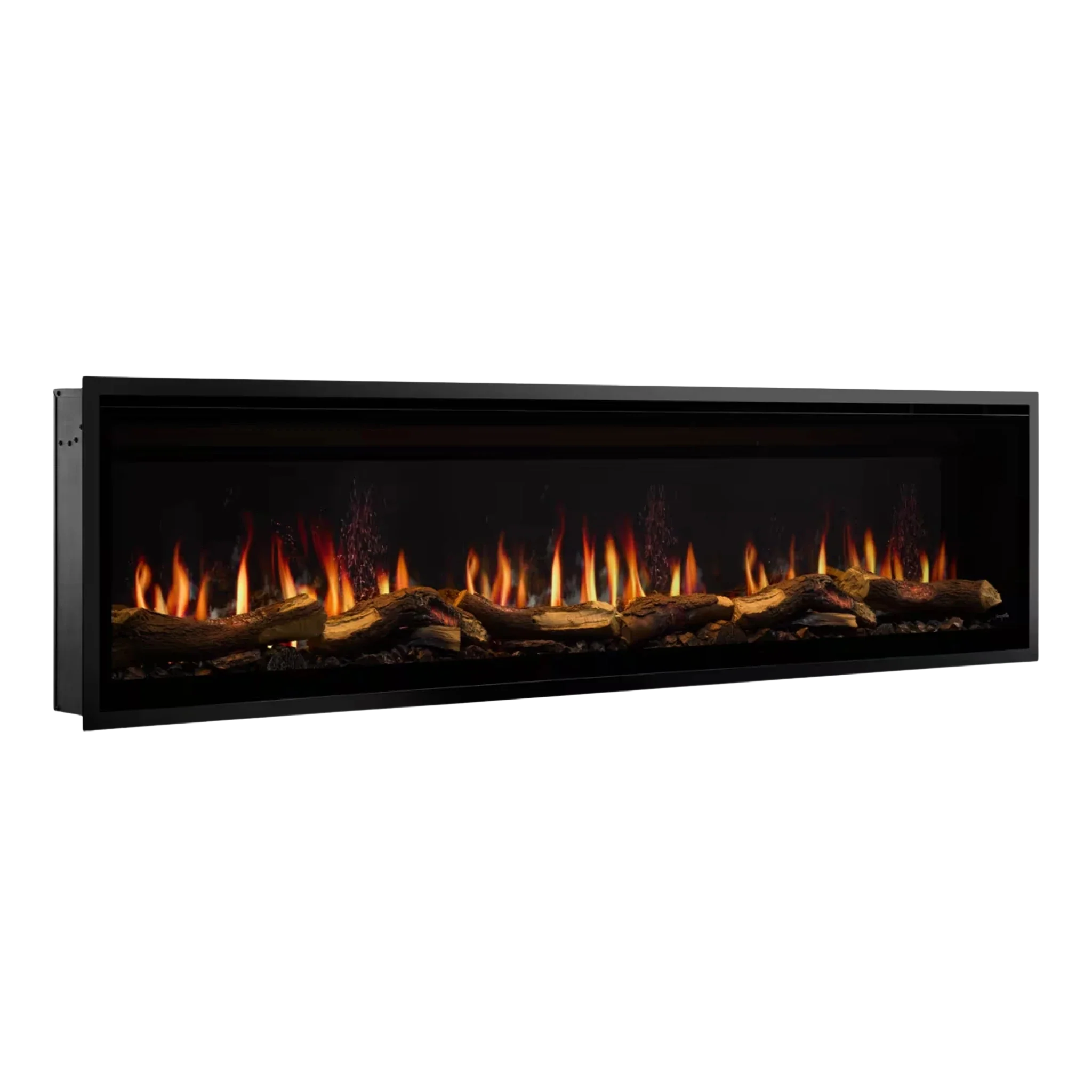 SimpliFire Allusion Edge linear electric fireplace, front view