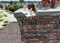 Masonry chimney repair fixing cracked bricks and mortar joints