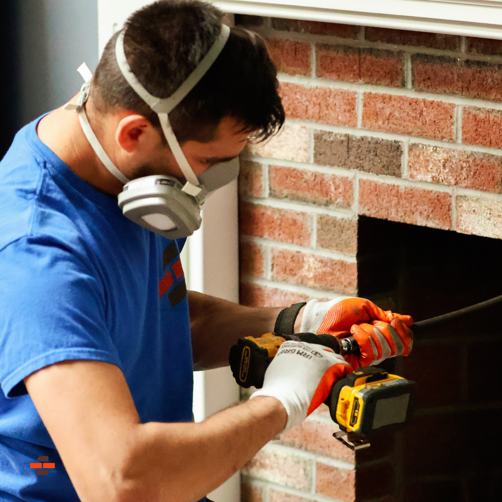 Fireplace and firebox cleaning during chimney service