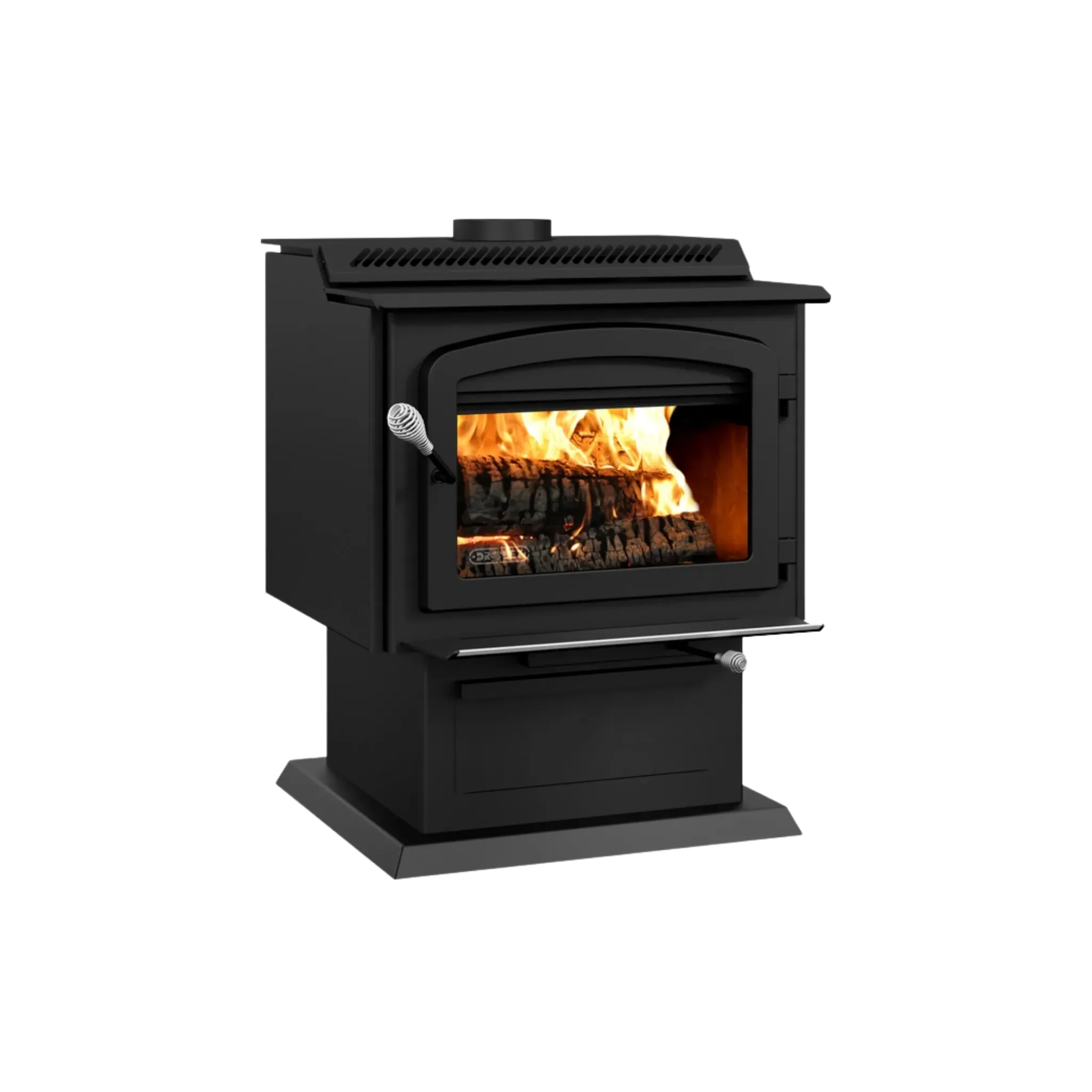 Drolet HT 3000 large wood stove, front view