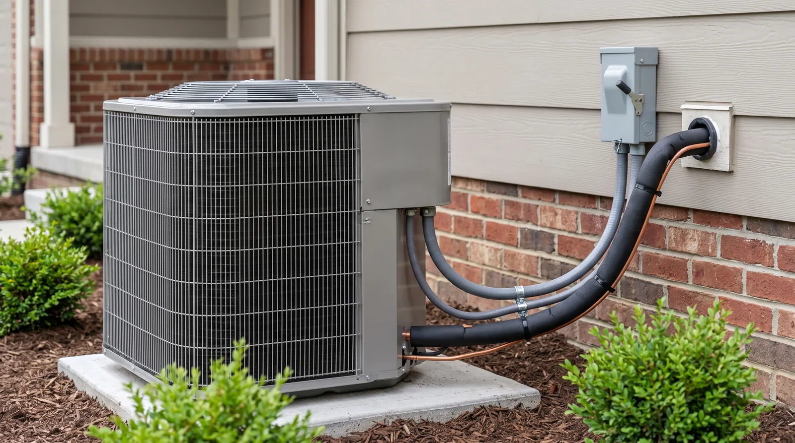 Completed heat pump installation ready for startup testing