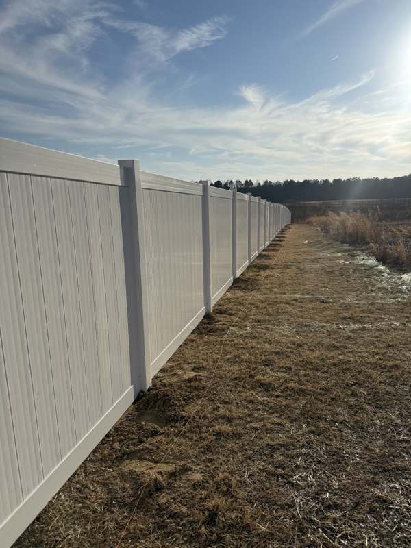 Vinyl privacy fence install, Raleigh NC
