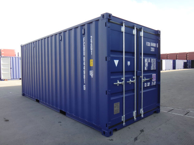 Blauer 40 Fuß Container
