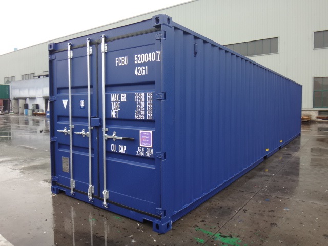 Blauer 40 Fuß Container