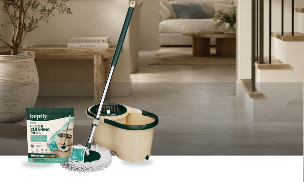 Keptly Floor System — Spin Mop and Floor Cleaning Pacs