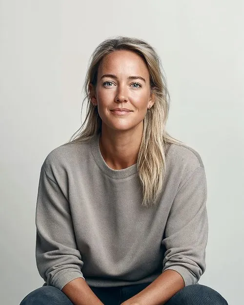 A woman sitting on the floor with her legs crossed.