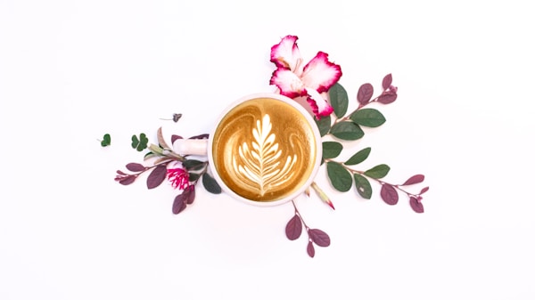 Coffee and Floral Composition