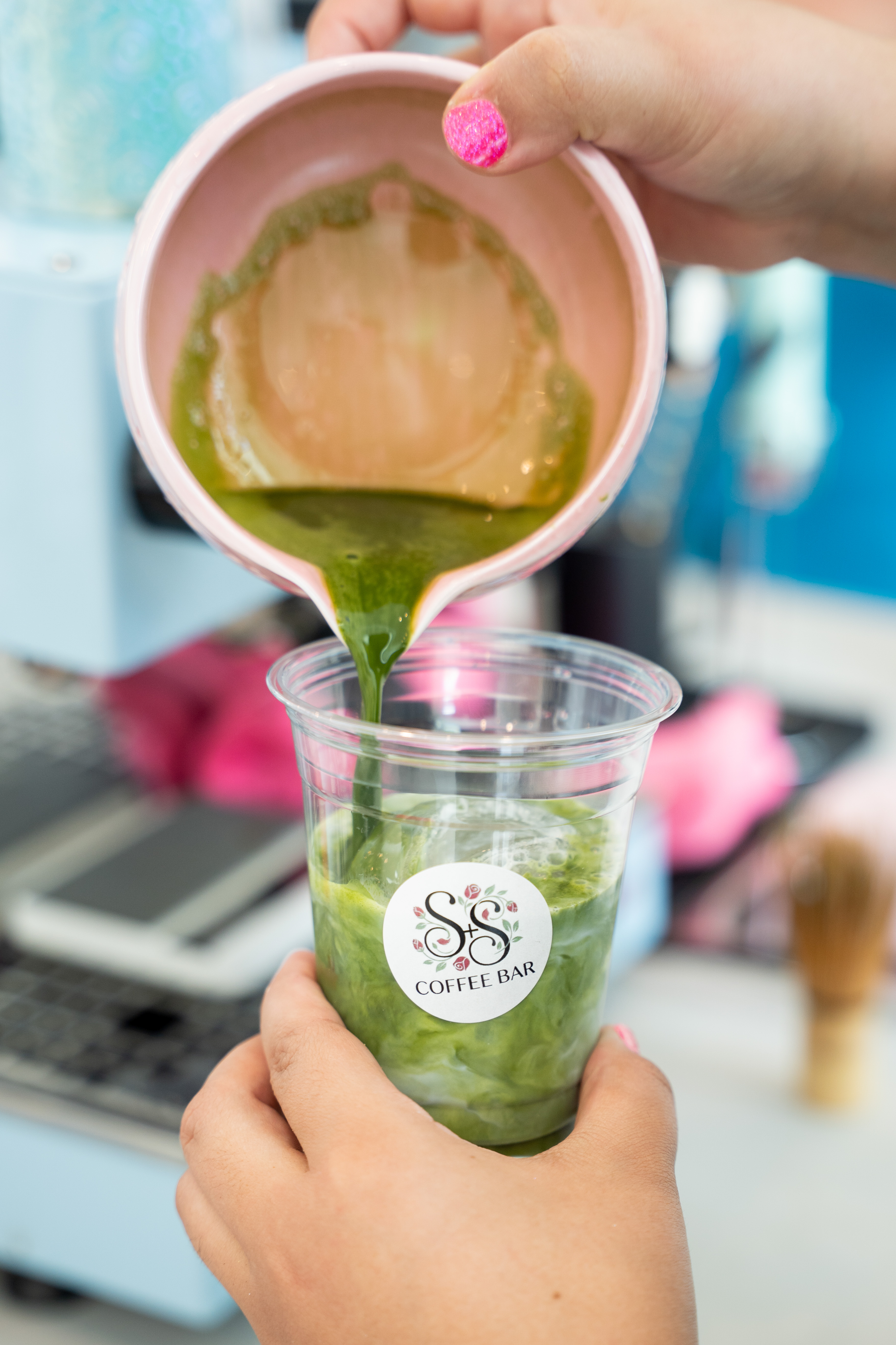 S+S Coffee Bar matcha cart catering at a Miami event