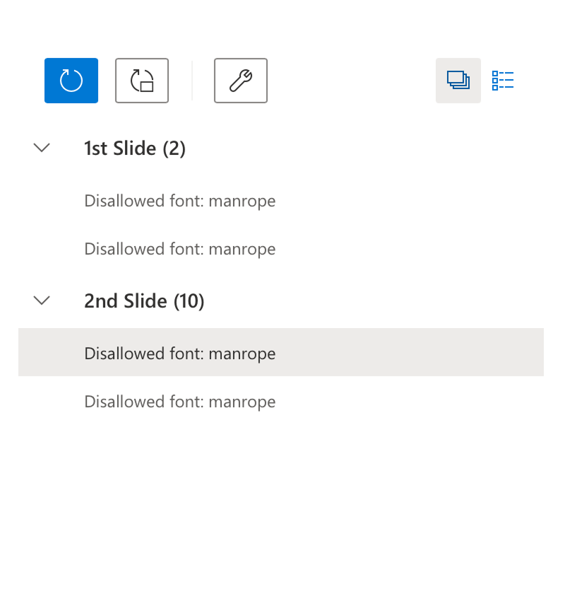 TeamSlide slide check feature displays inconsistencies on slides