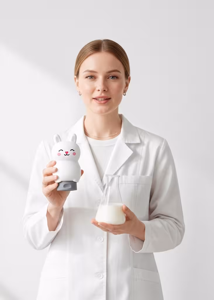 Dermatologist recommending Milky Care kids shampoo, symbolizing expert approval of gentle and safe formula for sensitive scalp