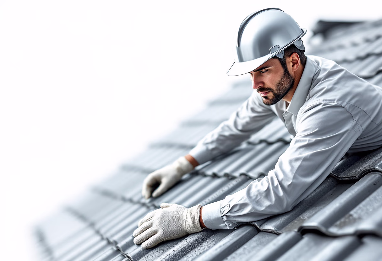 image of roofing contractor at work
