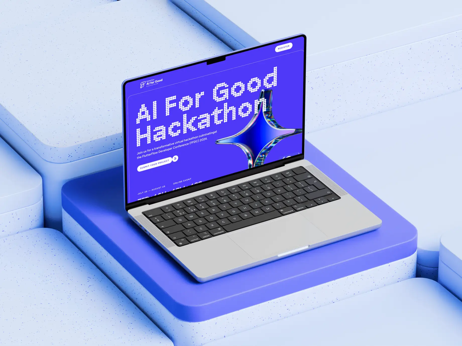 MacBook workspace mockup showcasing project design