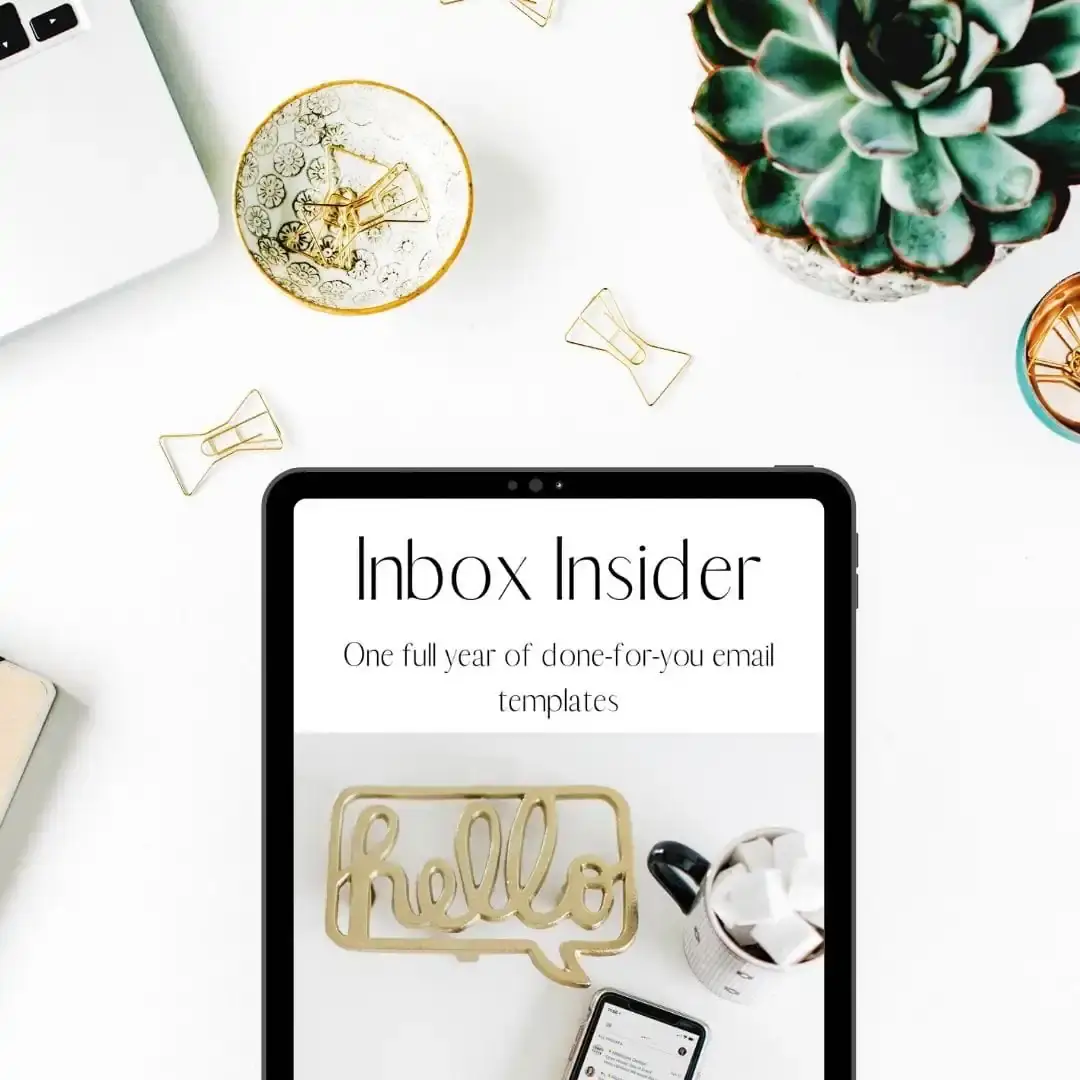 Inbox Insider email templates on tablet