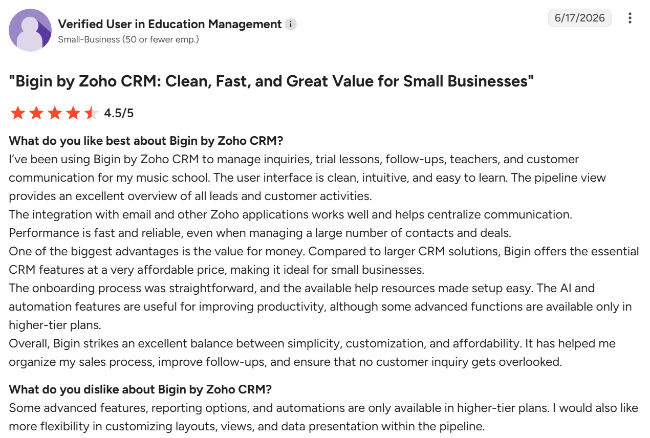 Bigin review with pros and cons