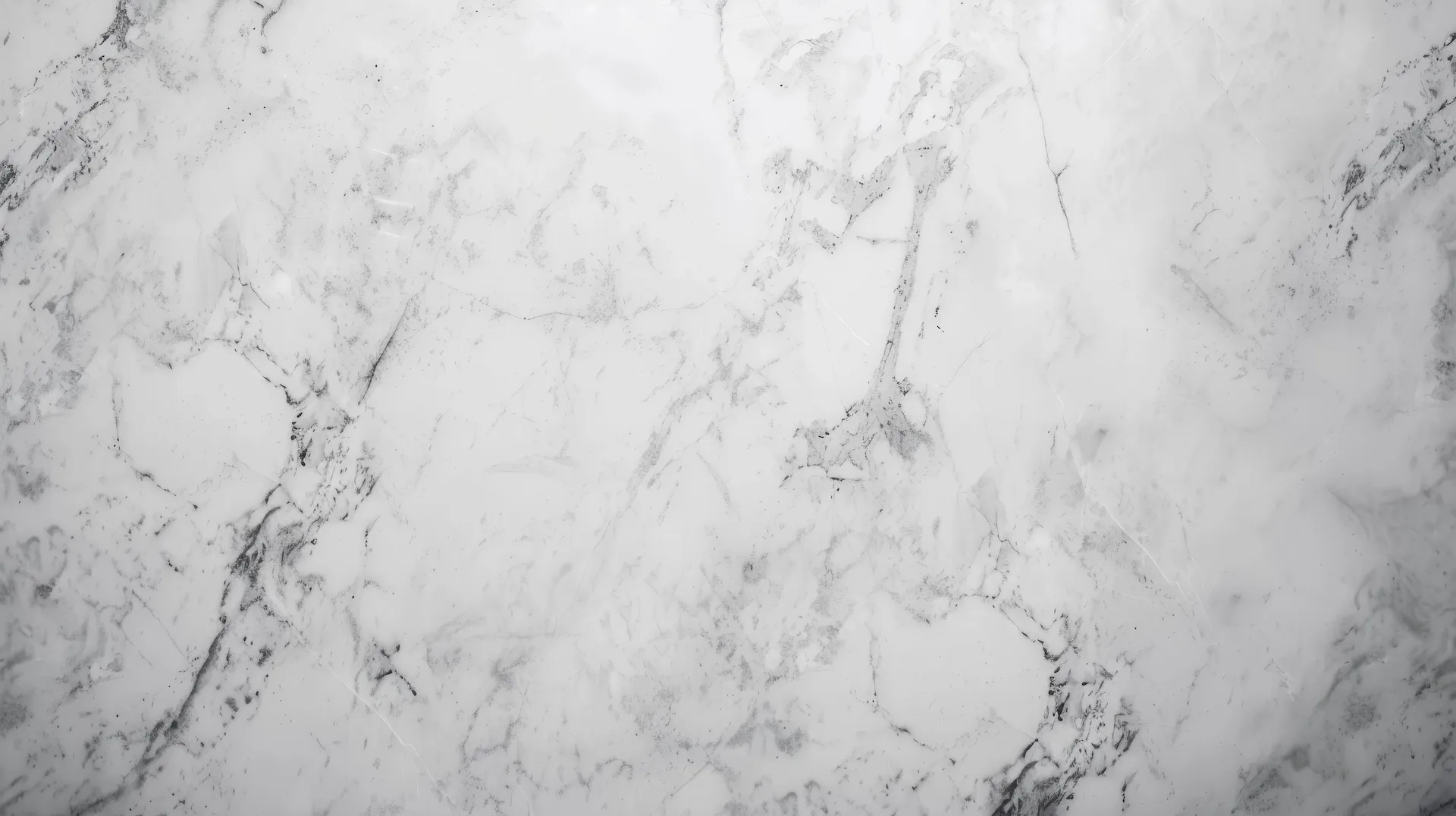 White marble surface with gray and black natural veining patterns.