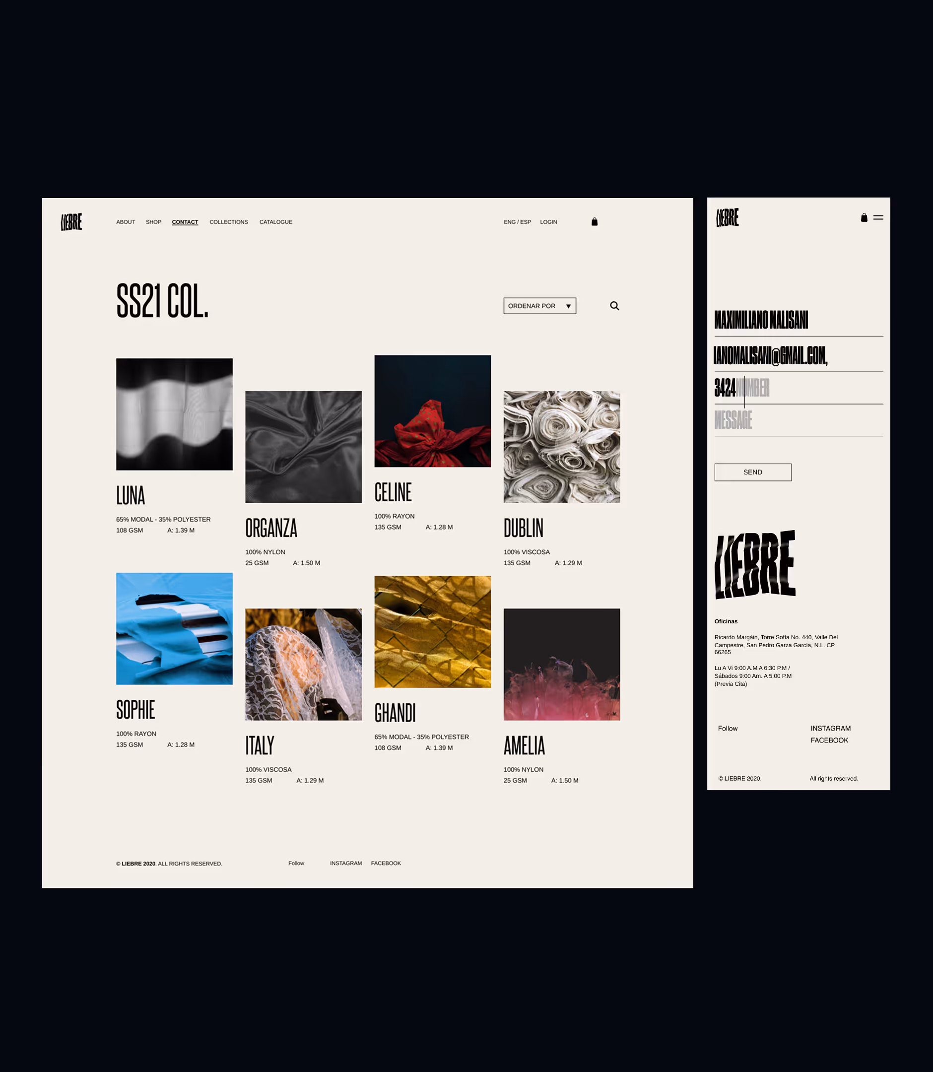 Website designs for Liebre