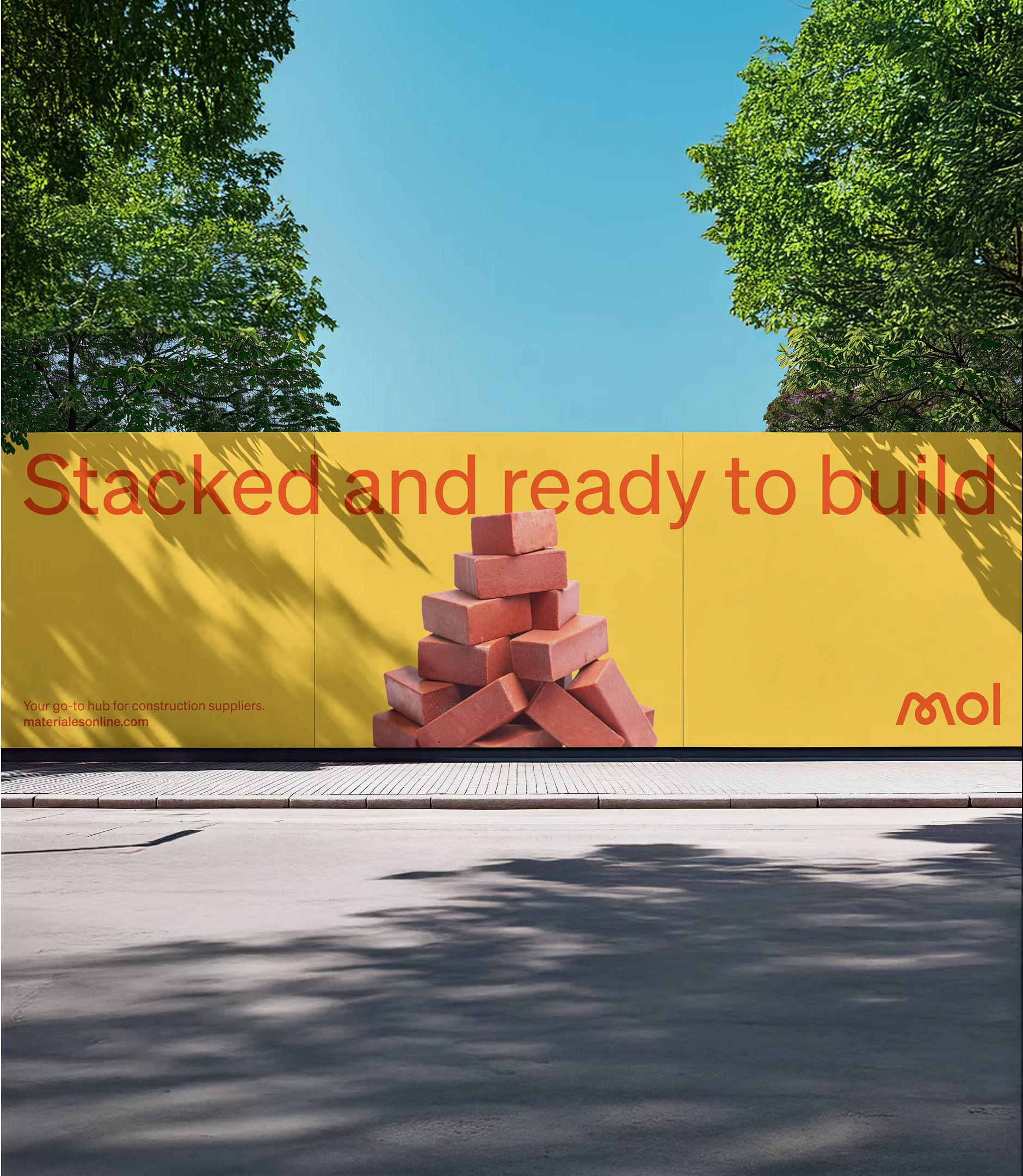 Outdoor image with MOL ad and brand applications.