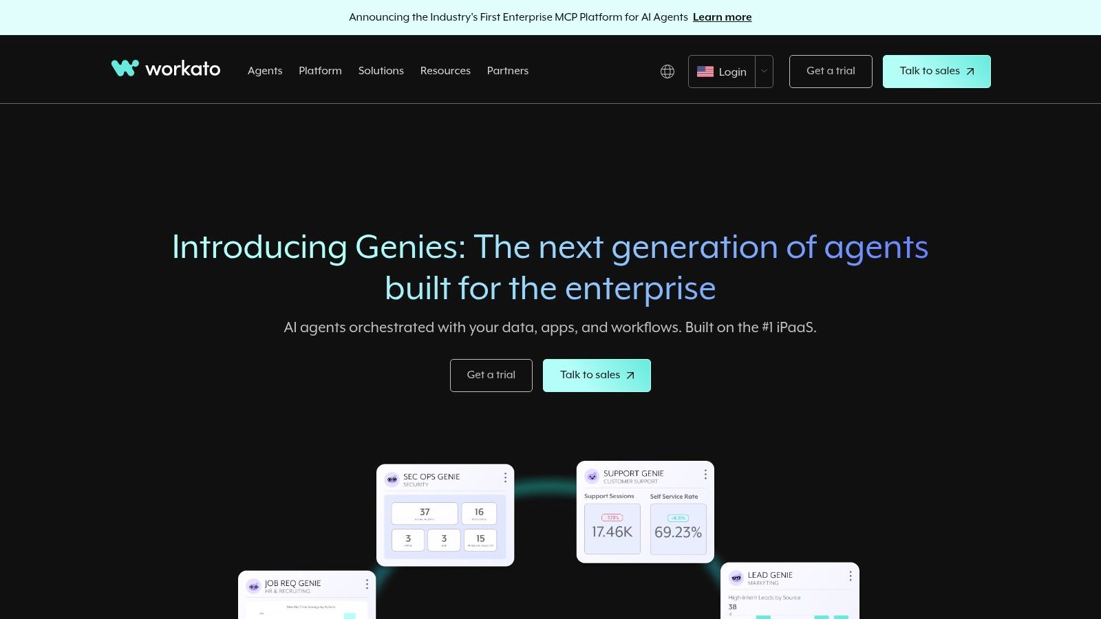 Workato's AI Copilot assisting in building an automation recipe