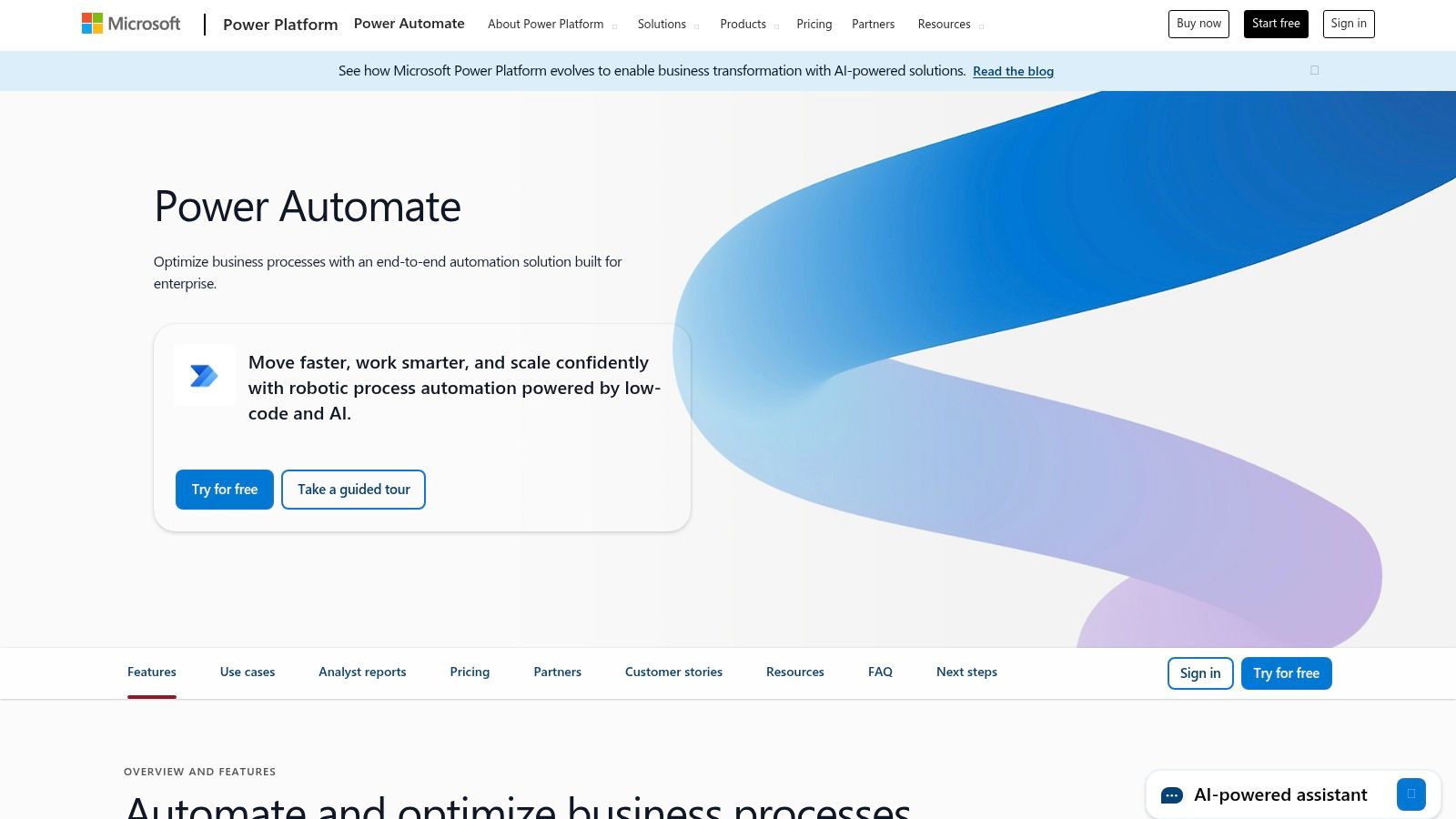 A visual of the Microsoft Power Automate user interface showing workflow creation.