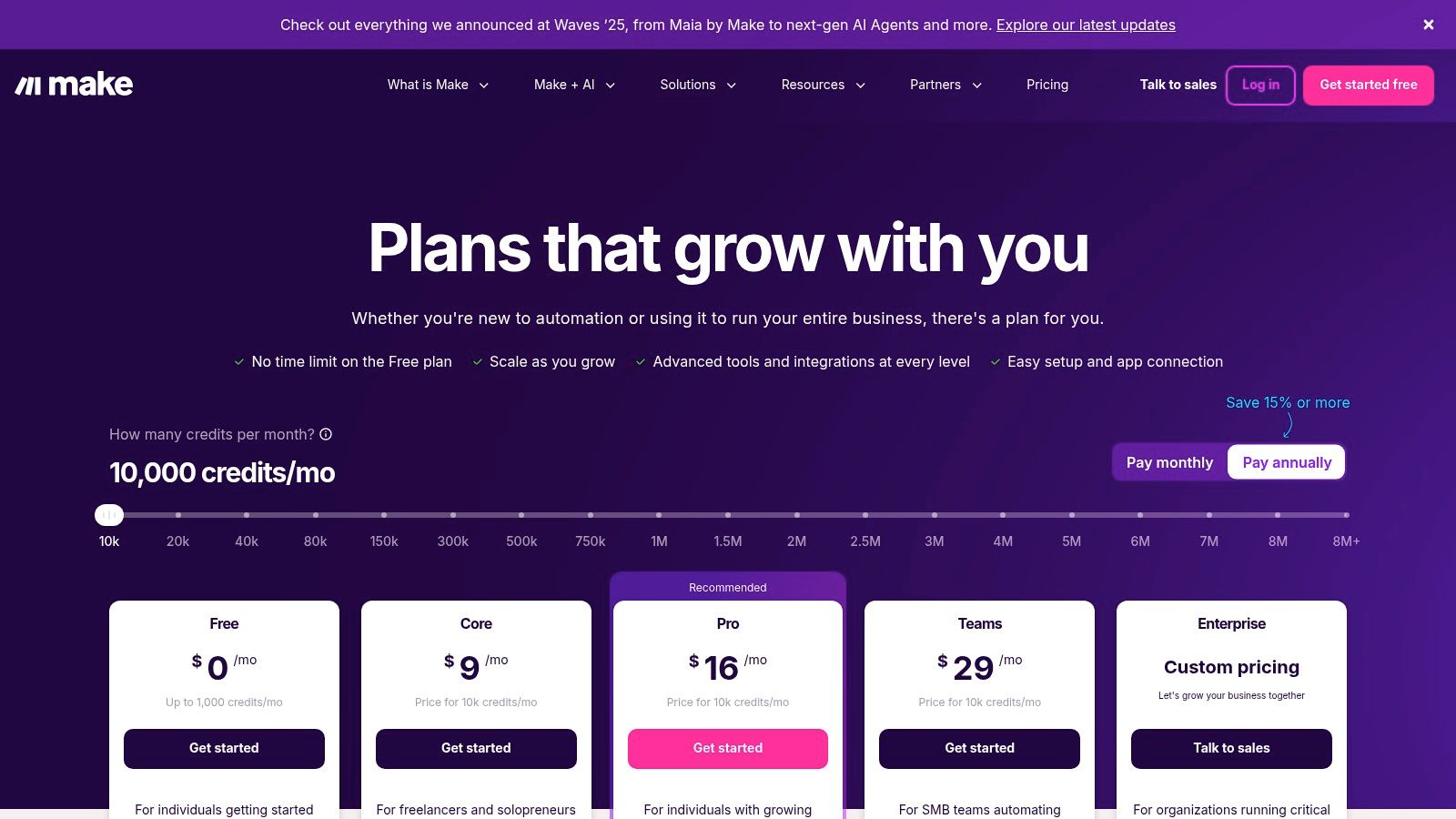 A visual representation of the Make automation builder canvas, showing interconnected app modules.
