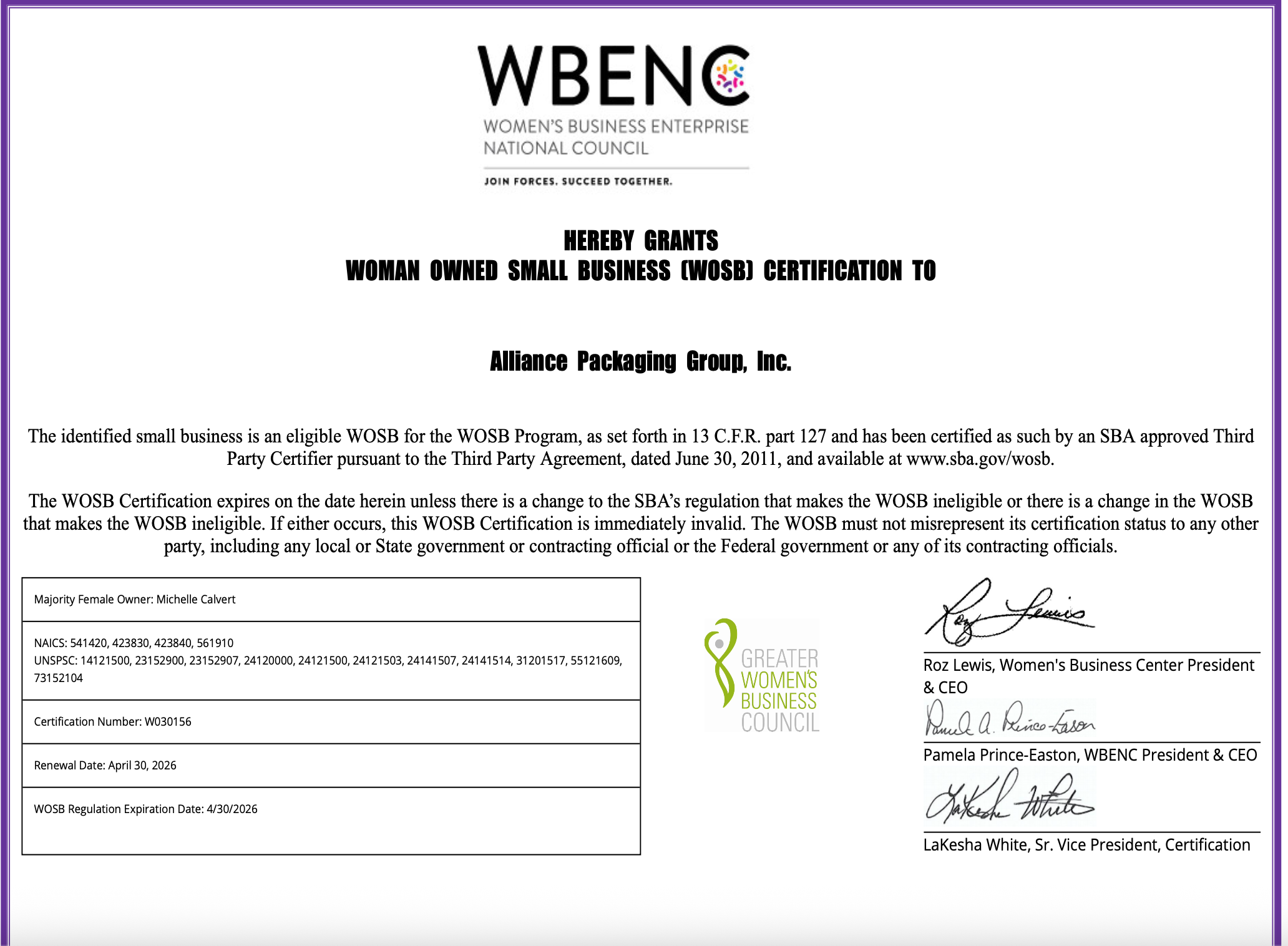 WOSB-certificate