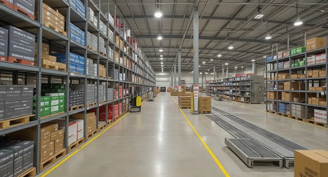 Comprehensive packaging warehouse with extensive product inventory#1.9