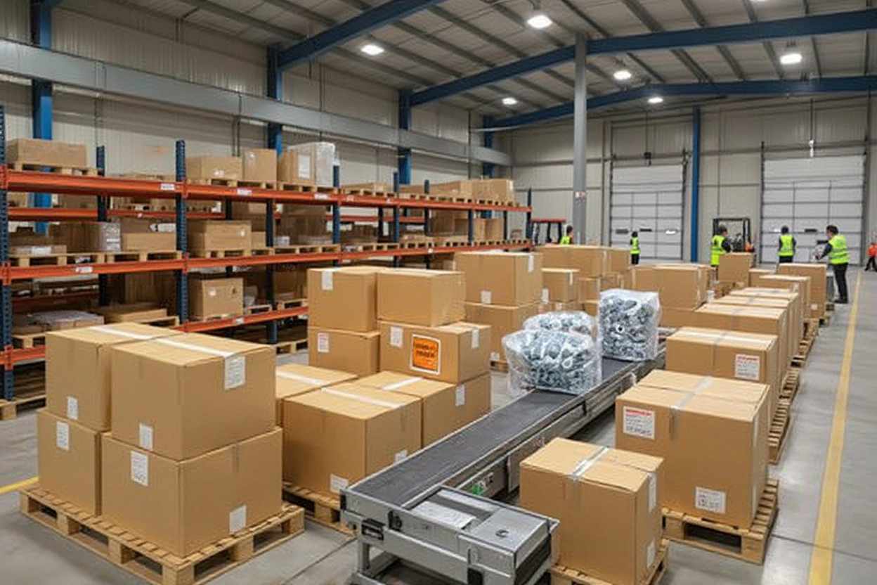 Shipping and logistics center using safety and handling labels on packages#1.6