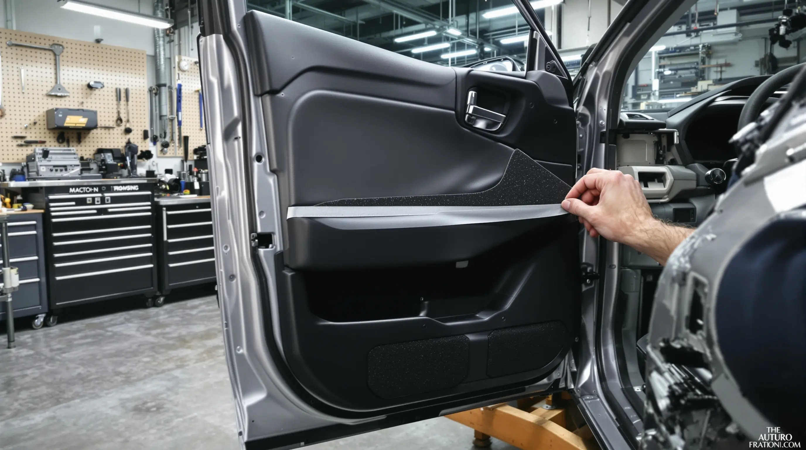 Automotive assembly using specialized foam tape for interior and exterior mounting applications#1.9