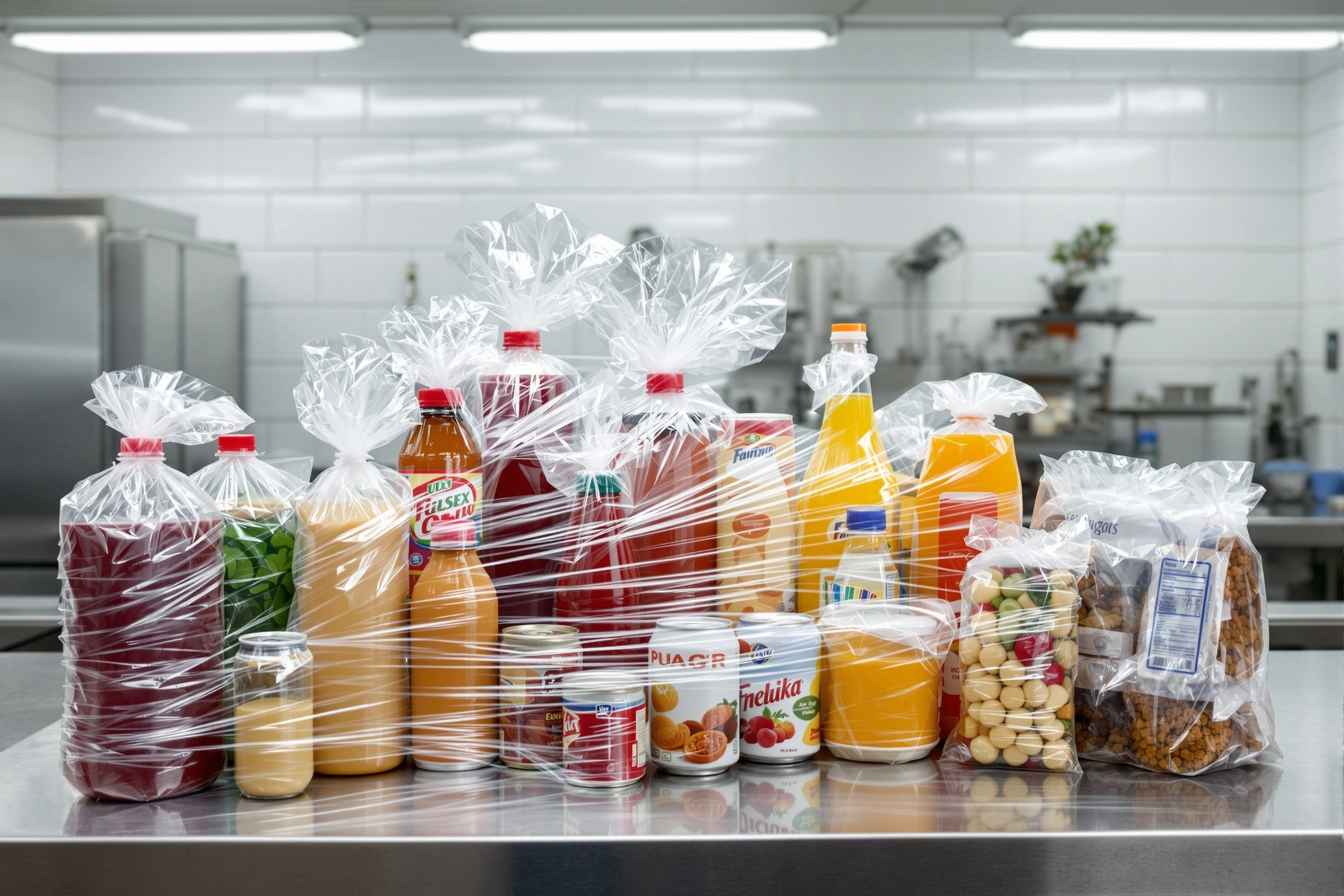 Food & Beverage packaging using heat shrink wrap for secure product protection and FDA compliance#1.5