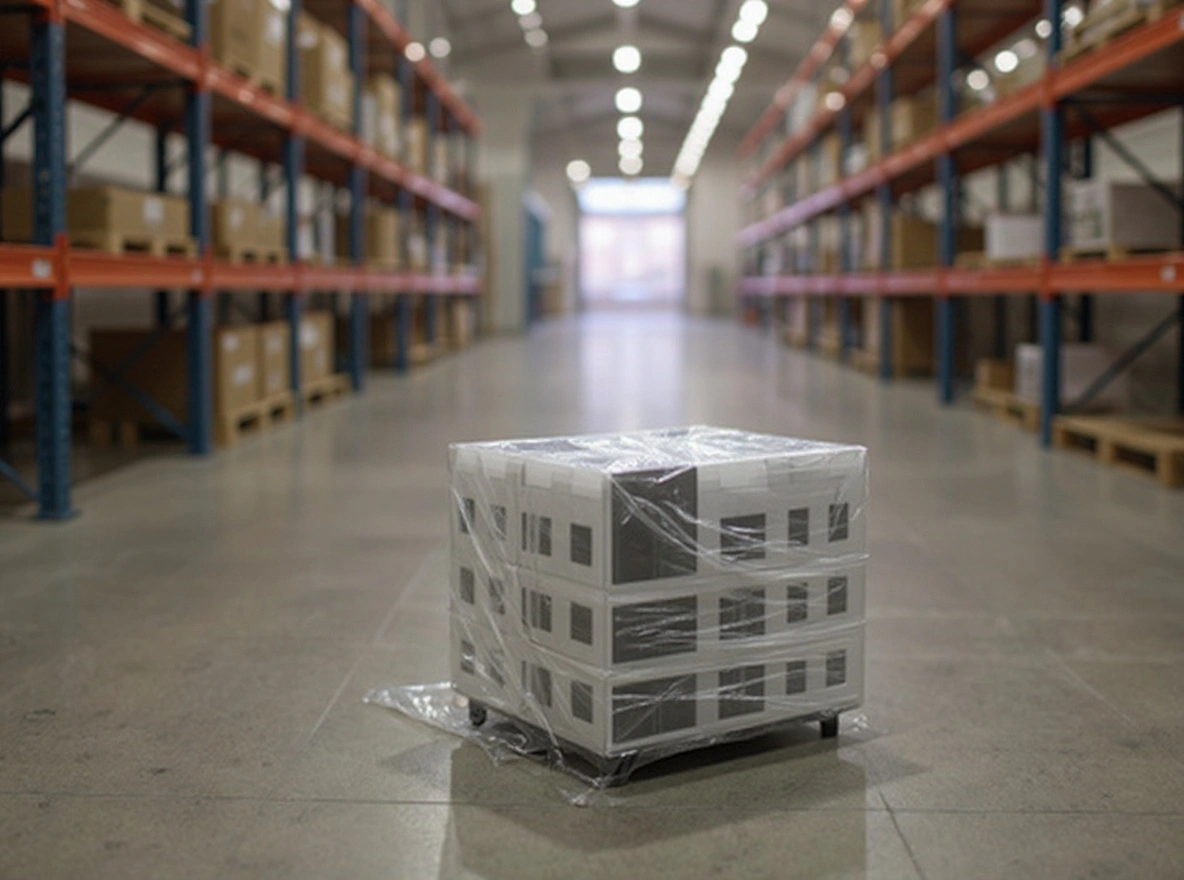 Electronics packaging with anti-static stretch film for protecting sensitive components#1.2