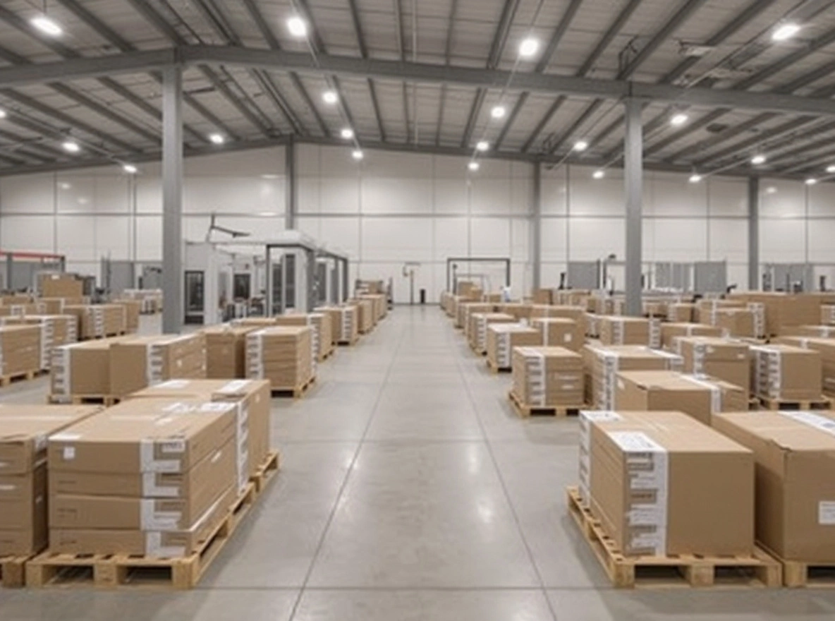 Warehousing operations with palletized goods and stretch film wrapping systems#1.2