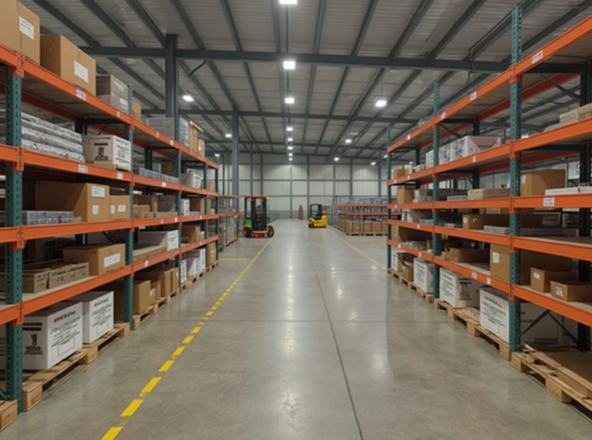 Warehouse environment showcasing plastic strapping applications for general purpose packaging needs#1.2