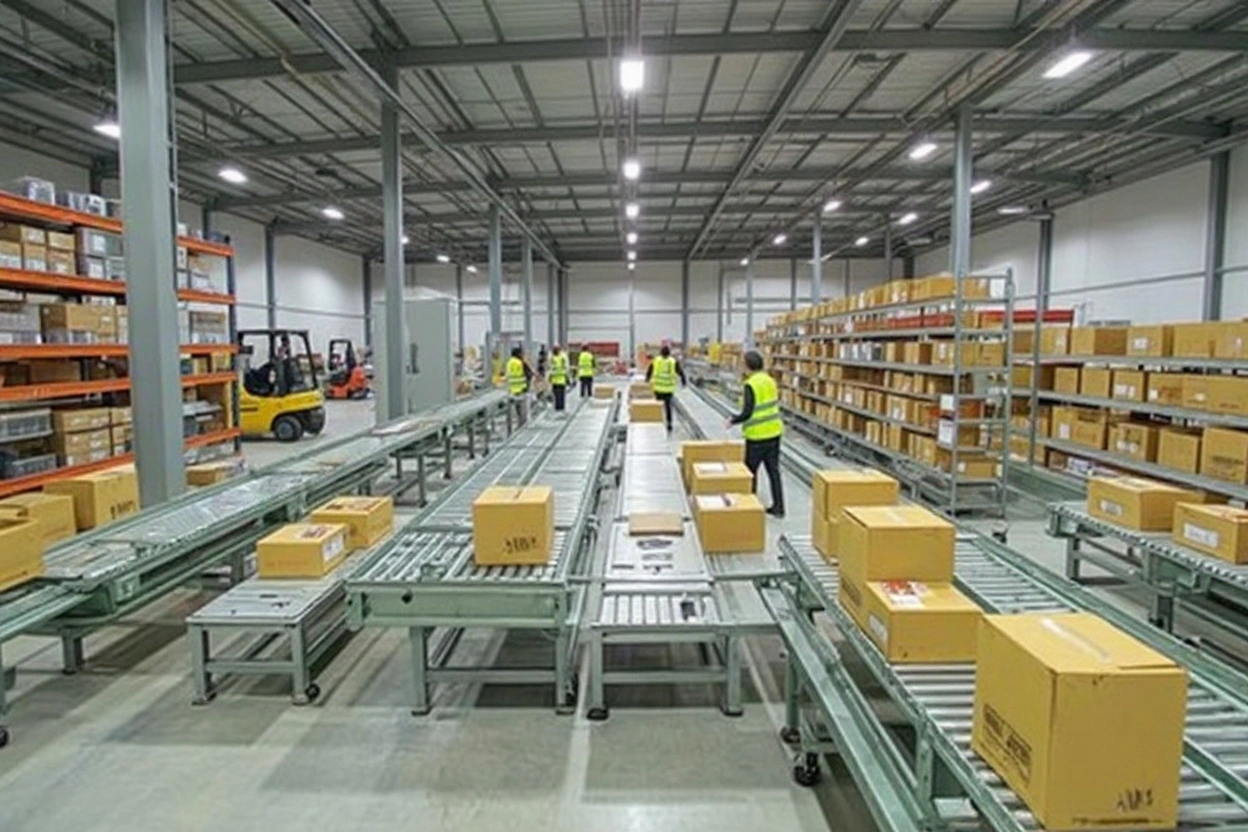 Manufacturing facilities using shipping boxes for product packaging and distribution#1.6