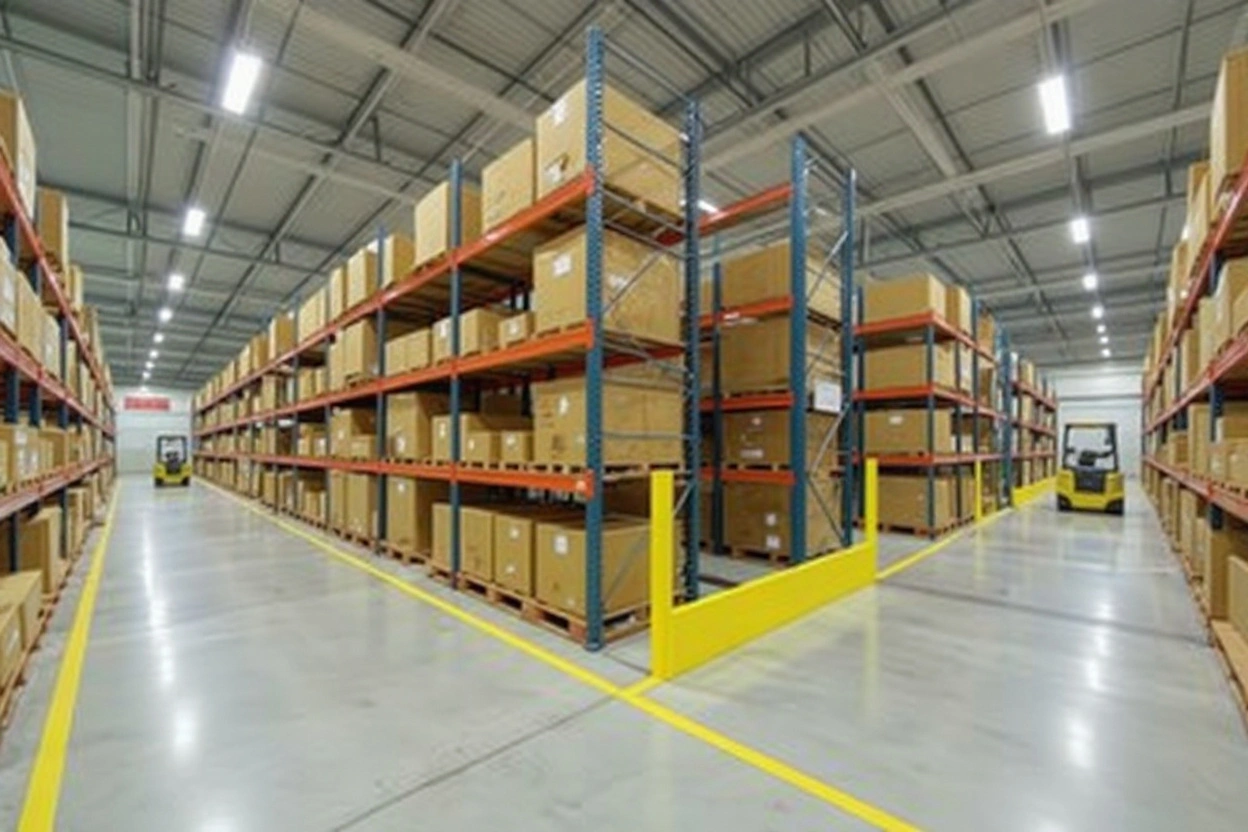 Warehouse storage facility using corrugated boxes for inventory management and organization#1.6