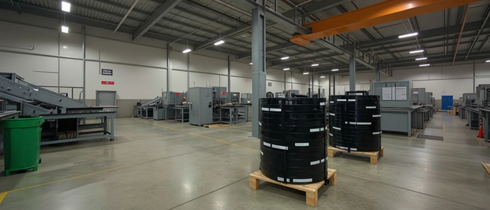 Manufacturing facility with portable strapping supply transport carts for production lines#16.9