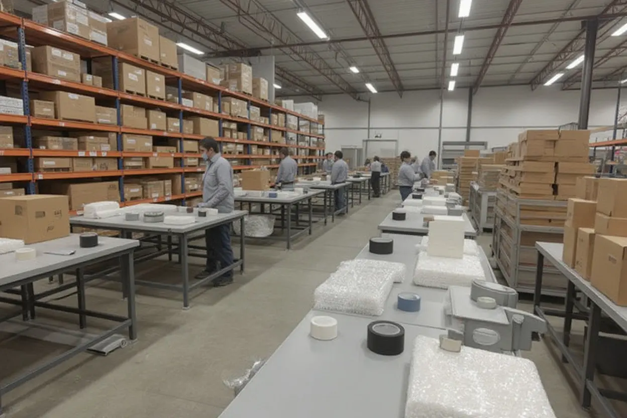 Shipping department with various tape dispensers for packaging#1.4