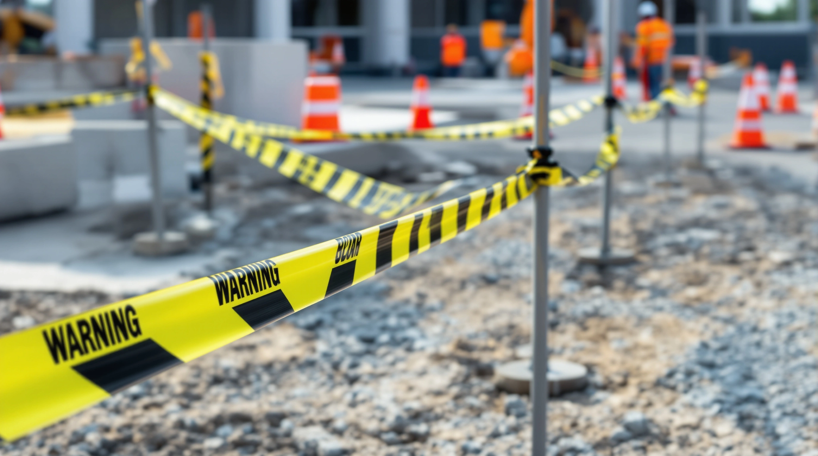 Construction site safety using barricade tape and warning identification materials#1.9