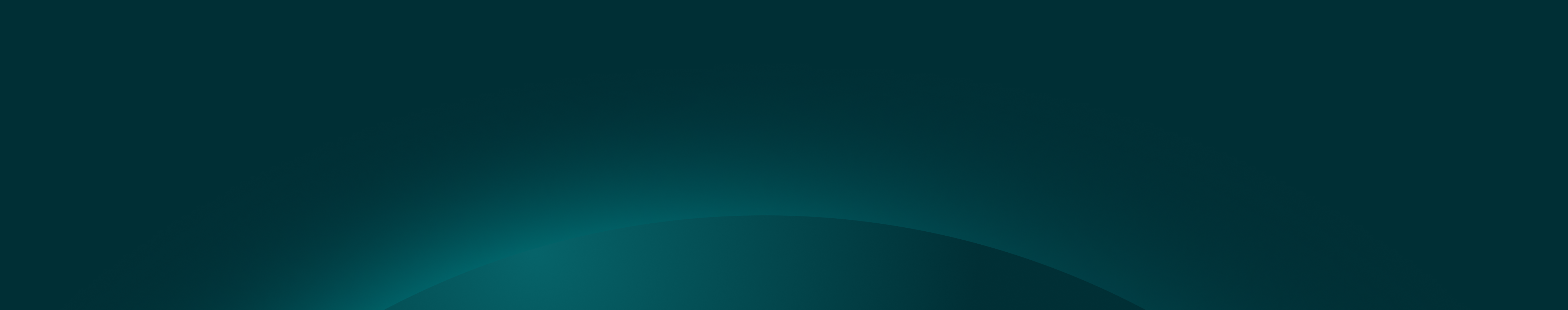 Abstrakte dunkle Hintergrundgrafik mit blau-grünen Verläufen und halbkreisförmigem Schatten unten.