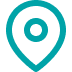 Ein blauer Standort-Pin-Symbol mit einem Punkt in der Mitte.