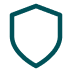 Ein einfaches Schildsymbol, das Schutz oder Sicherheit darstellt.