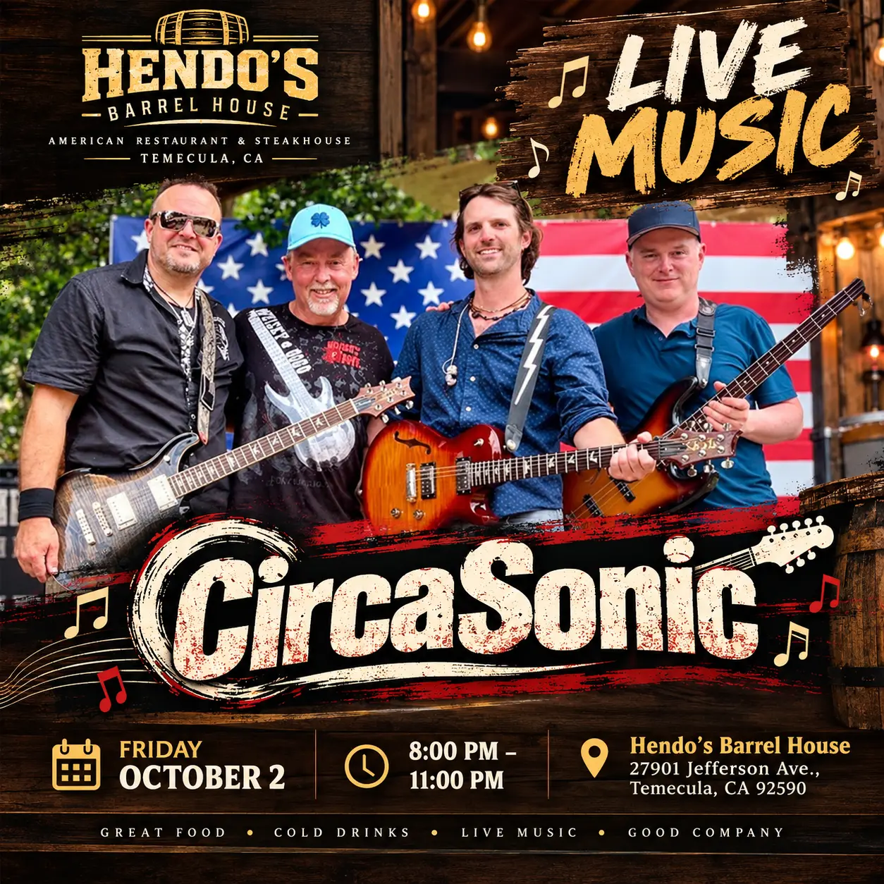 Hendo's Barrel House Live Music Every Friday At 8 PM