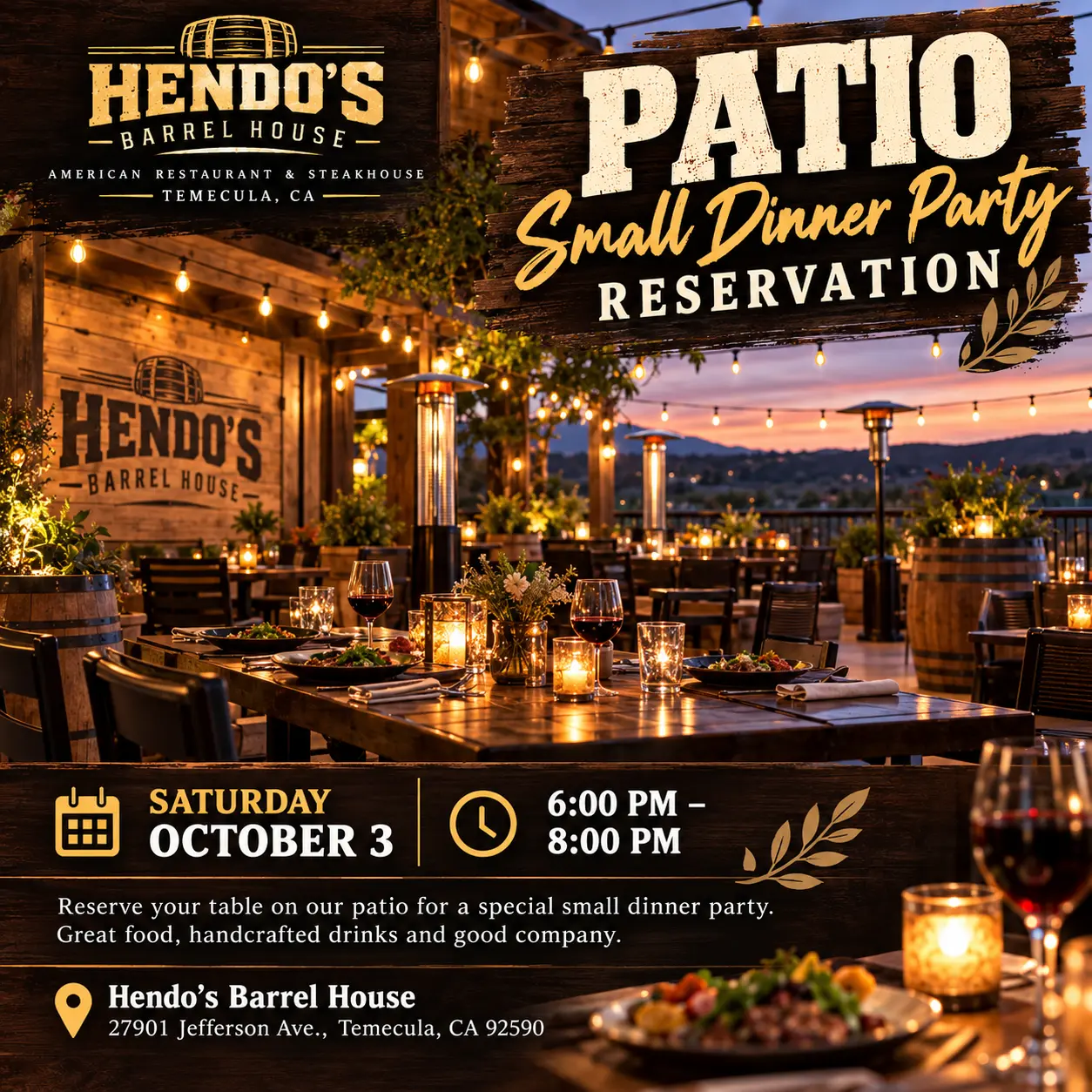 Hendo's Barrel House Live Music Every Friday At 8 PM